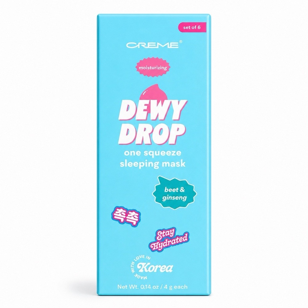 CRÈME Dewy Drop Moisturizing Sleeping Mask Beet & Ginseng Set of 6 Korean Beauty